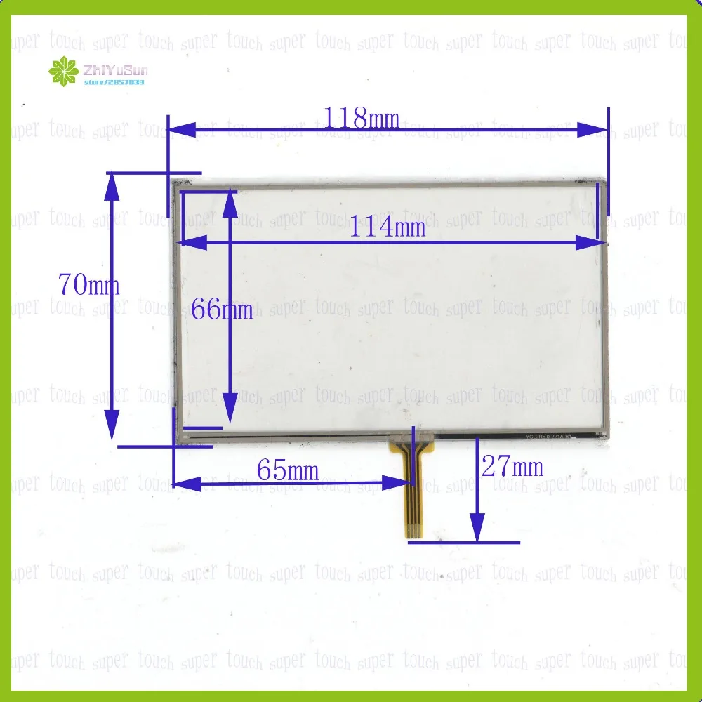 

ZhiYuSun NEW YCG-R5.0-221A 5inch 4 lins Touch Screen For GPS CAR 118mm*70mm for GPS car DVD Touch sensor glass welding type