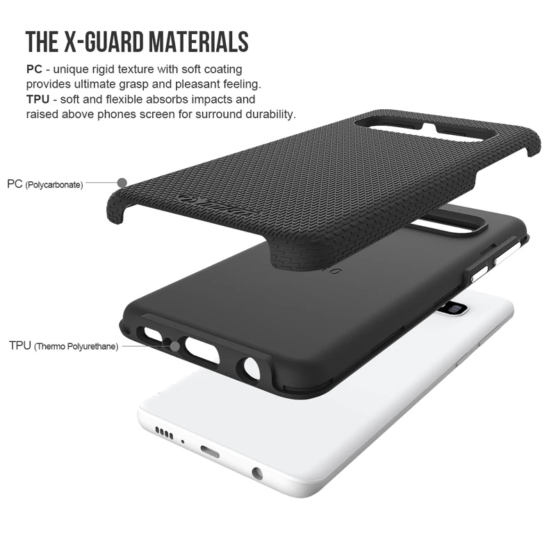 TOIKO X Guard 2 in 1 Protection Case for Samsung Galaxy S10 Shockproof Cover S10 Plus S10+ Soft TPU Hard PC Armor Hybrid Shell