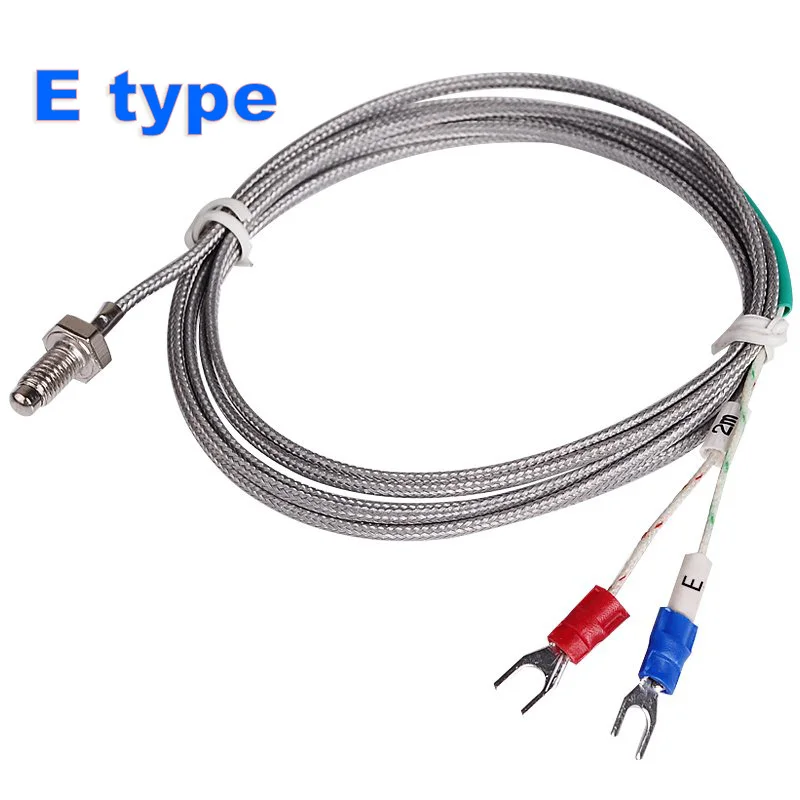 Sonda de cabeza de tornillo M6, Sensor de temperatura Tipo E, Cable de 2M para controlador de temperatura Industrial