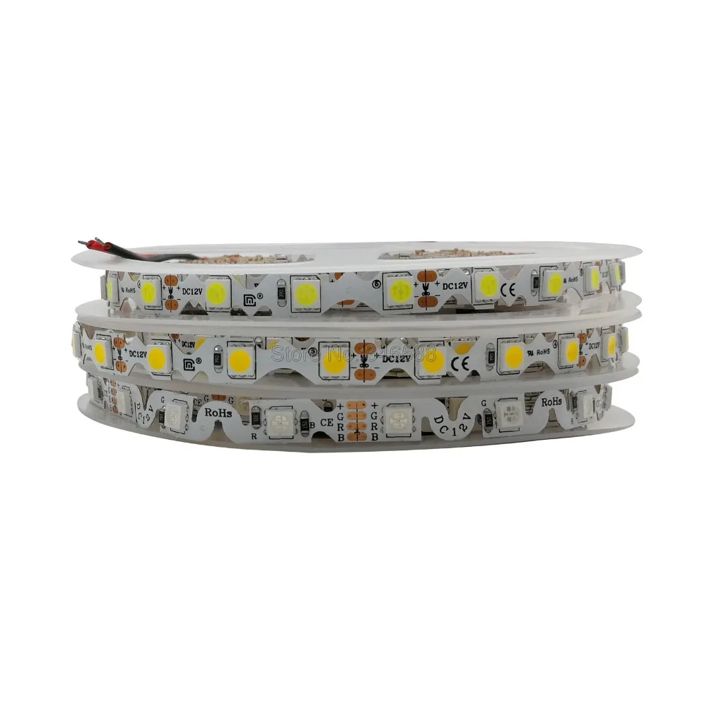 5m 5050 LED Strip Free Bending S Shape LED Strip IP20 Non-waterproof DC12V 24V Flexible LED Light 60LEDs/M White Warm White RGB