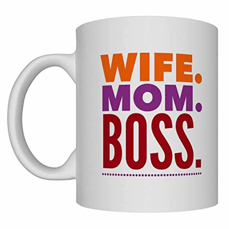 

Wife Mom Boss 11oz White Coffee Mug Ideal Gift for Mothers