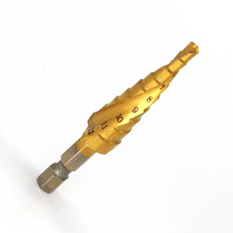 HANGXIN 3PCS HSS Spiral Grooved ,metal drilling mini drill accessories, Titanium Step Cone Drill Bit , hss drill set