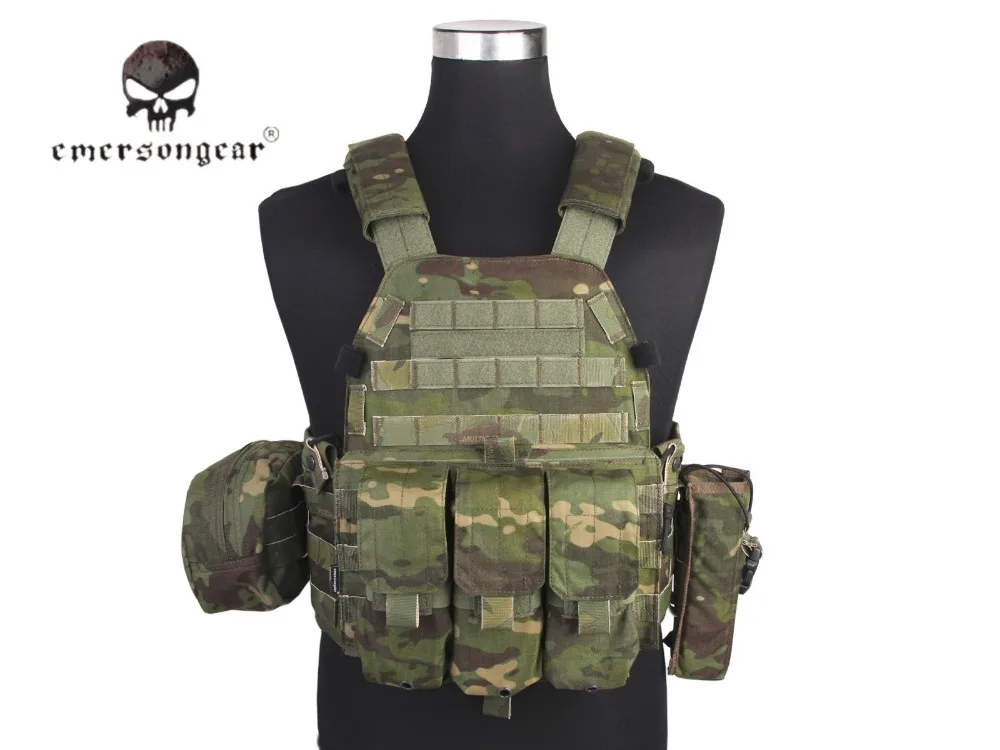 Emersongear LBT6094A Style Tactical Vest with 3 Pouch Airsoft Military Combat Vest Multicam Tropic EM7440