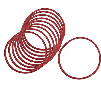 

10pcs 50mm Outside Dia 2mm Thickness Rubber Oil Filter Seal Gasket O Rings Red