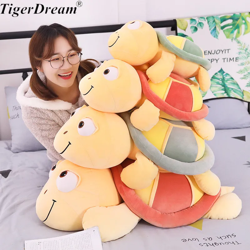 One Piece Cute Colorful Turtle PP Cotton Stuffed Plush Kids Toys High Quality Tortoise Pillows Doll Birthday Gifts 2 Color