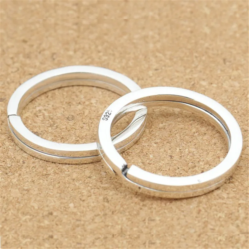 925 Sterling Silver Large Key Ring Split Ring for Key Chain Diameter 30mm
