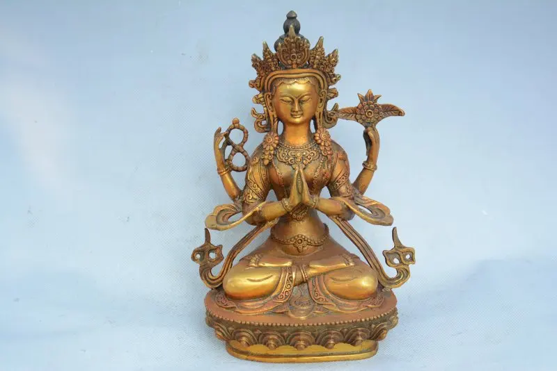 

Rare Old copper carving-- Blue Tara Buddha Statue, best collection adornment,#03,free shipping