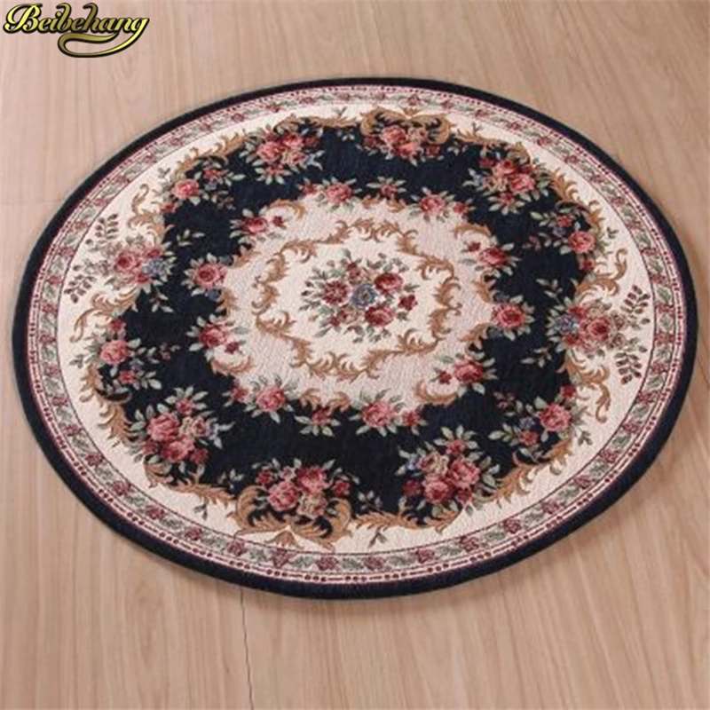 

beibehang High-grade round European carpet Jacquard coffee table mats Door non-slip mats living room bedroom Dornier carpet