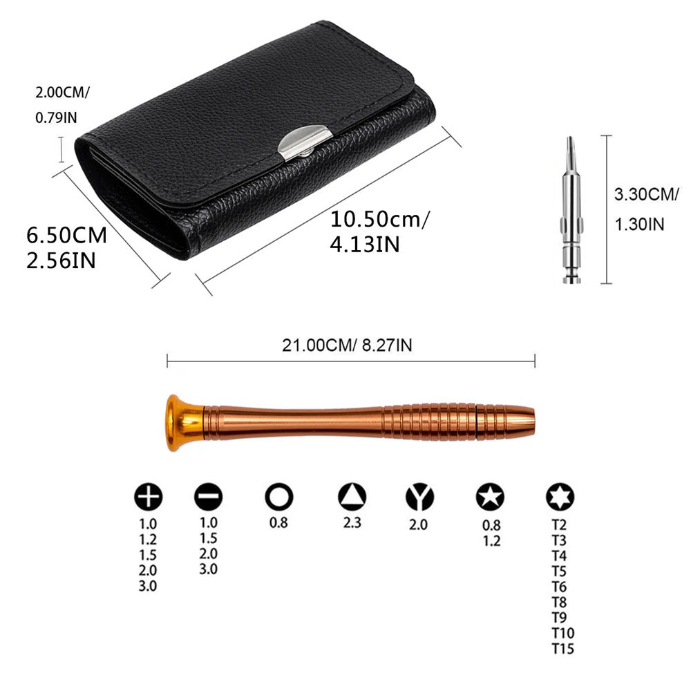 Leather Case 25 In 1 Torx Screwdriver Set Mobile Phone Repair Tool Kit Multitool Hand Tools For Iphone Watch Tablet PC 2021 New