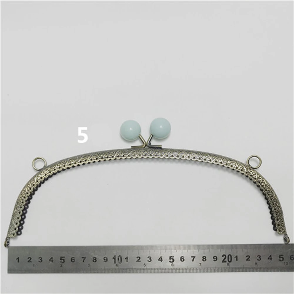 Big long size women DIY handbag knurling purse frame colorful candy ball kiss buckle metal clasp 5pcs/lot