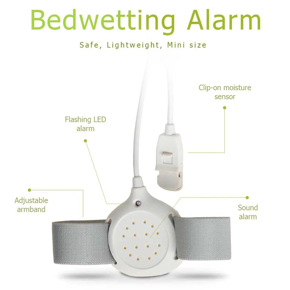 Piezas de monitor de bebé VB603 con vibración, sonido y luz más eficaces para curar la cama de niños y niñas, sensores de Enuresis humeantes