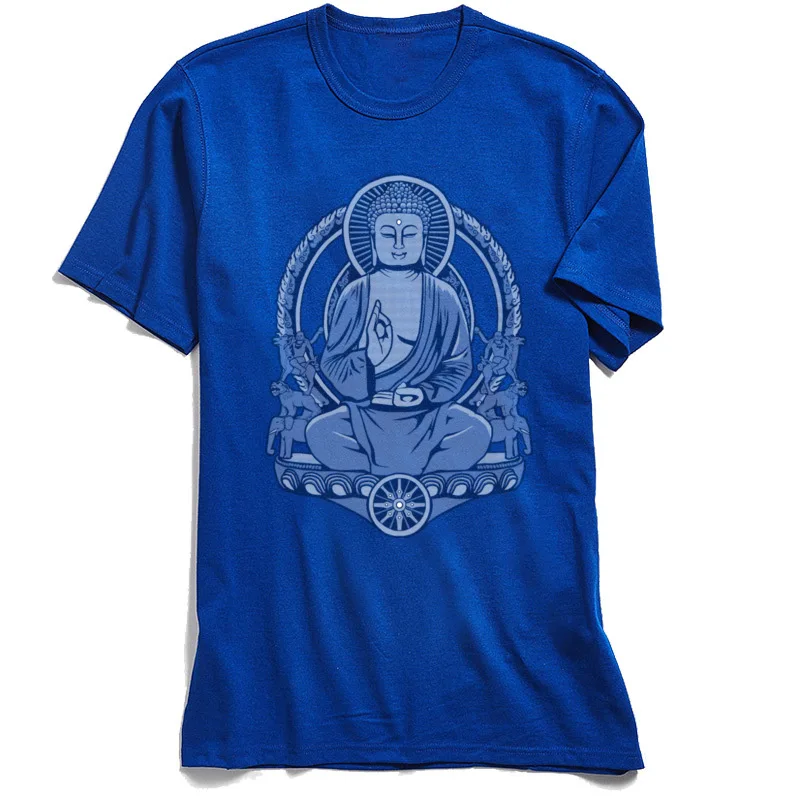 Slim Fit Man T-shirt Gautama Buddha Halftone Tshirt Men T Shirt 2024 Newest NEW YEAR DAY Gift Cotton Tops & Tees Purple Camisa