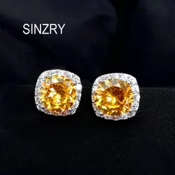 Wholesale jewelry accessory cut Cubic Ziron Square shape glitter 8 claw sweety stud earrings for women