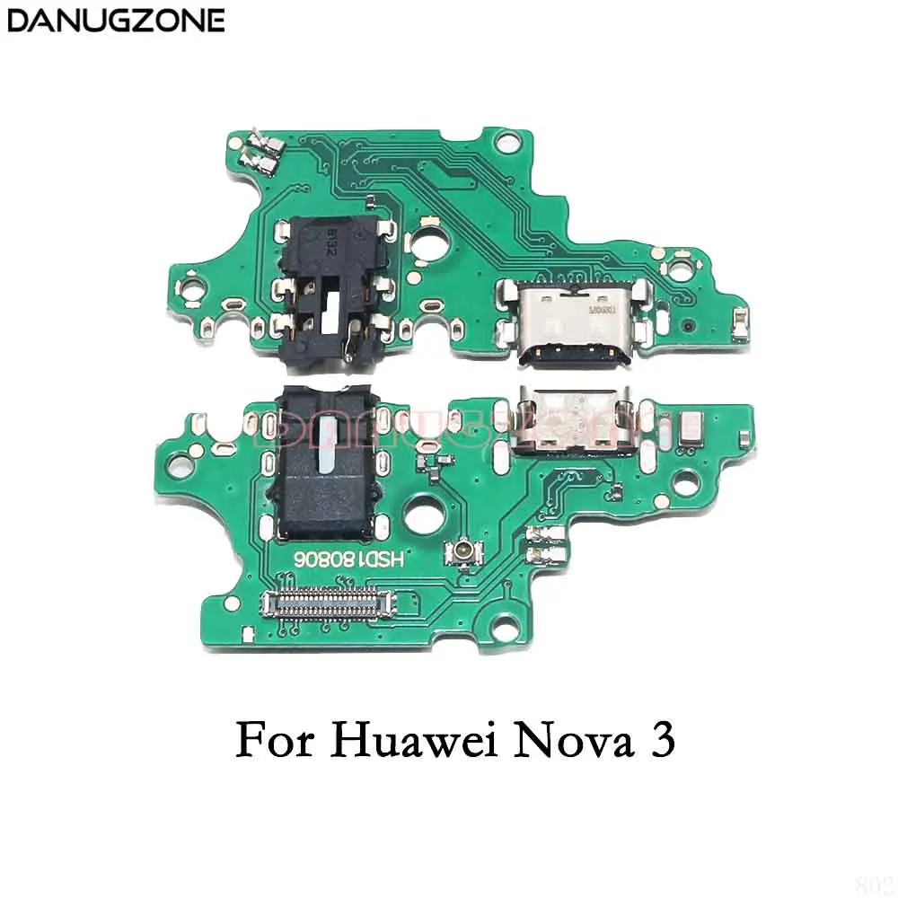 USB Charging Dock Port Socket Plug Connector Charge Board Flex Cable With Headphone Audio Jack For Huawei Nova 3 3E / P20 Lite