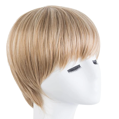 Imagen 2 del producto Peluca de Cosplay fei-show sintética resistente al calor, fibra corta ondulada, pelo rubio, hombre, postizo negro/marrón/Burdeos/marrón claro