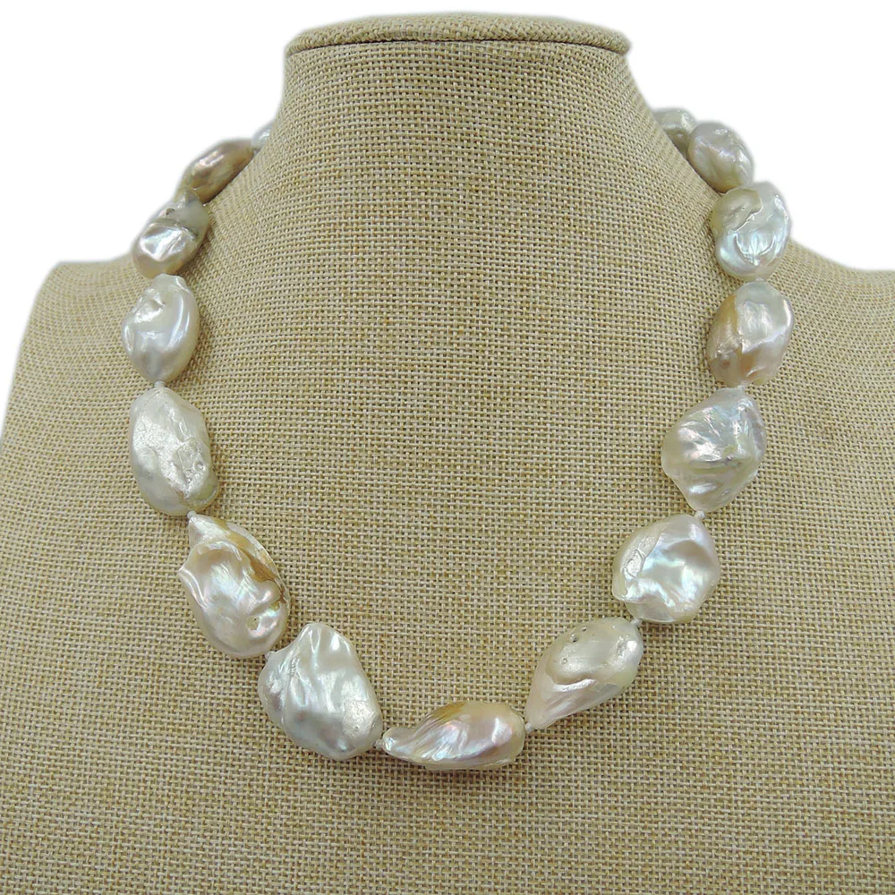 

100% NATURE FRESHWATER Baroque PEARL NECKLACE-good quality