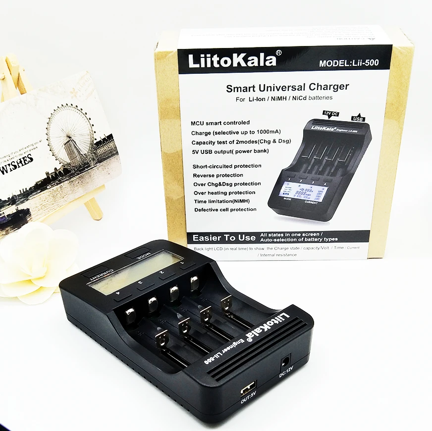 LiitoKala lii-100 Lii-202 lii-402 lii-500 18650 battery charger 1.2V 3.7V AA/AAA 26650 10440 14500 16340 18350 smart charger