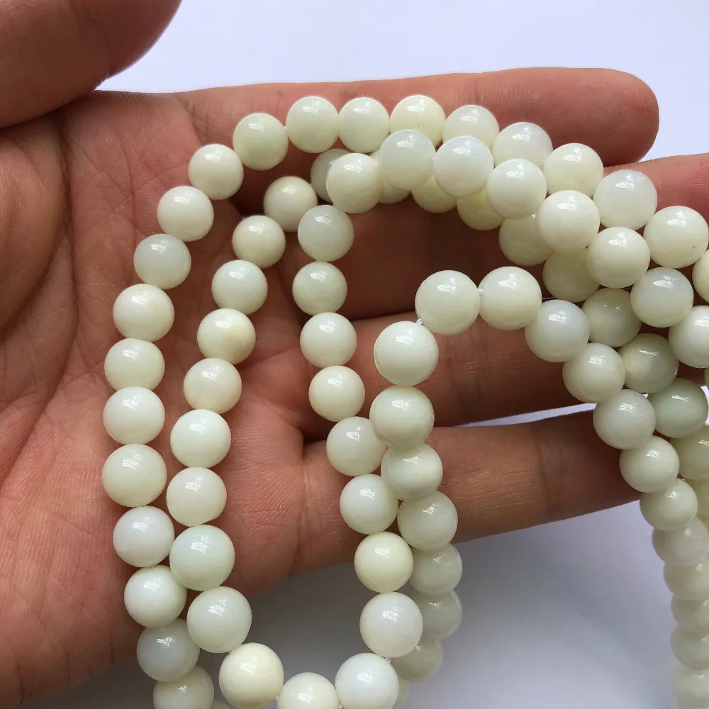 AAA Quality Natural White Opal 6mm 8mm 9mm  10mm Gem Stone Beads,White Chrysoprase Opal Beads 15.5'/string 2 strings/lot