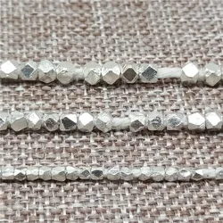 Karen Hill Tribe Silver Faceted Hexagon Bead 1.5mm 2mm 2.5mm 3mm 3.5mm 4mm Higher Silver Content