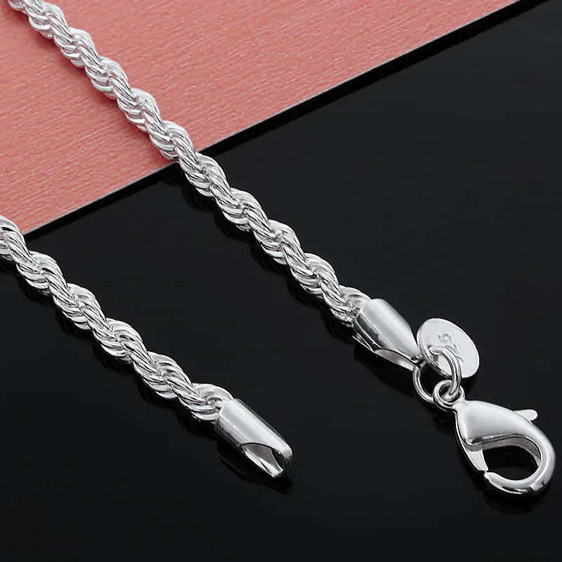 10 Stück, 2–4 mm, silberfarbene, gedrehte Kettenglieder-Halsketten mit Prägung, Großhandelsartikel, modischer Schmuck für Damen und Herren, Accessoires. – Detail 5