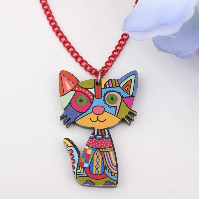 Bonsny cat lovely new 2014 spring/summer style necklaces & pendant for girls design style woman man jewelry cute