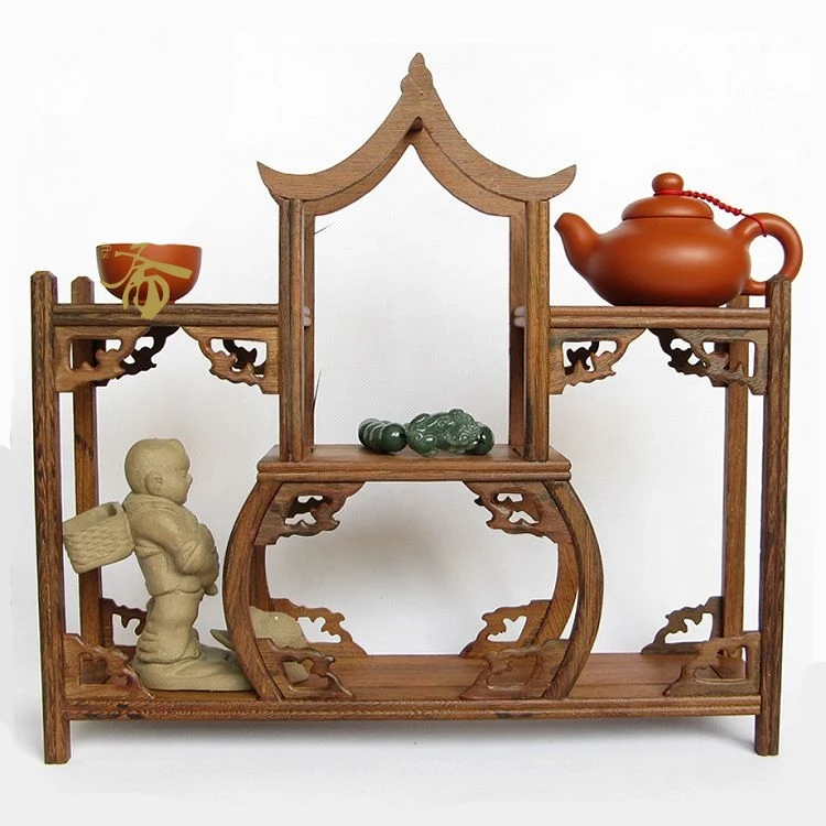 

Mahogany furniture of Ming and Qing Dynasties Stone carving teapot base frame wings shelf teapot antique mahogany base