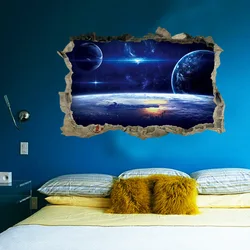 3D Star Universe Serie gebrochene Wandaufkleber für Kinder, Babyzimmer, Schlafzimmer, Heimdekoration, Wandbild, Poster, Aufkleber an der Wand
