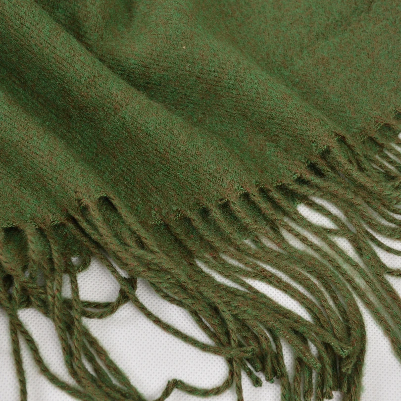 [BYSIFA] New Winter Ladies Army Green Pashmina Scarves Shawls Fashion Trendy Tassel Women Luxury Cashmere Pashmina Scarves Wraps