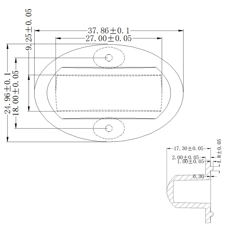 5*120 degree 38mm PMMA Window Linear Lamp Lens