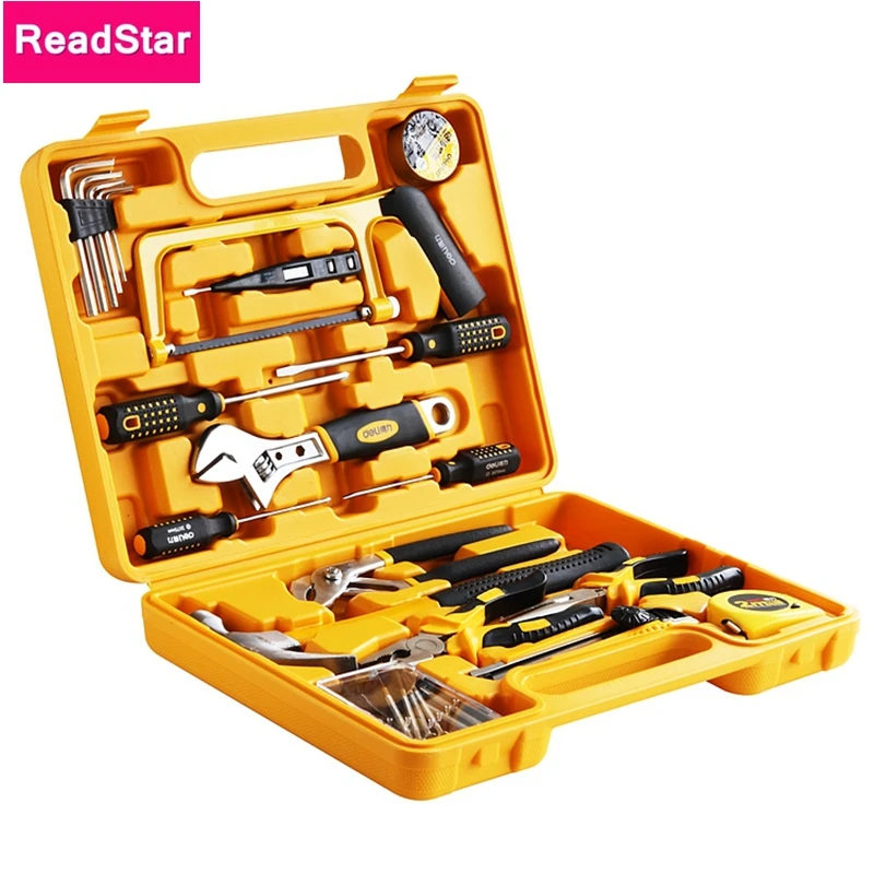 25PCS/LOT Deli 3702 Multi Functional Tool Set Box Tool Kits 25 in 1 Combined Tool Kit Screwdrive Wrench Gift Box