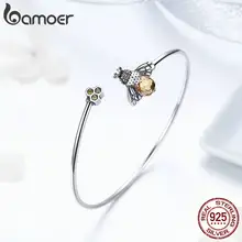 Silver Bee Crystal Bangle for Women #3