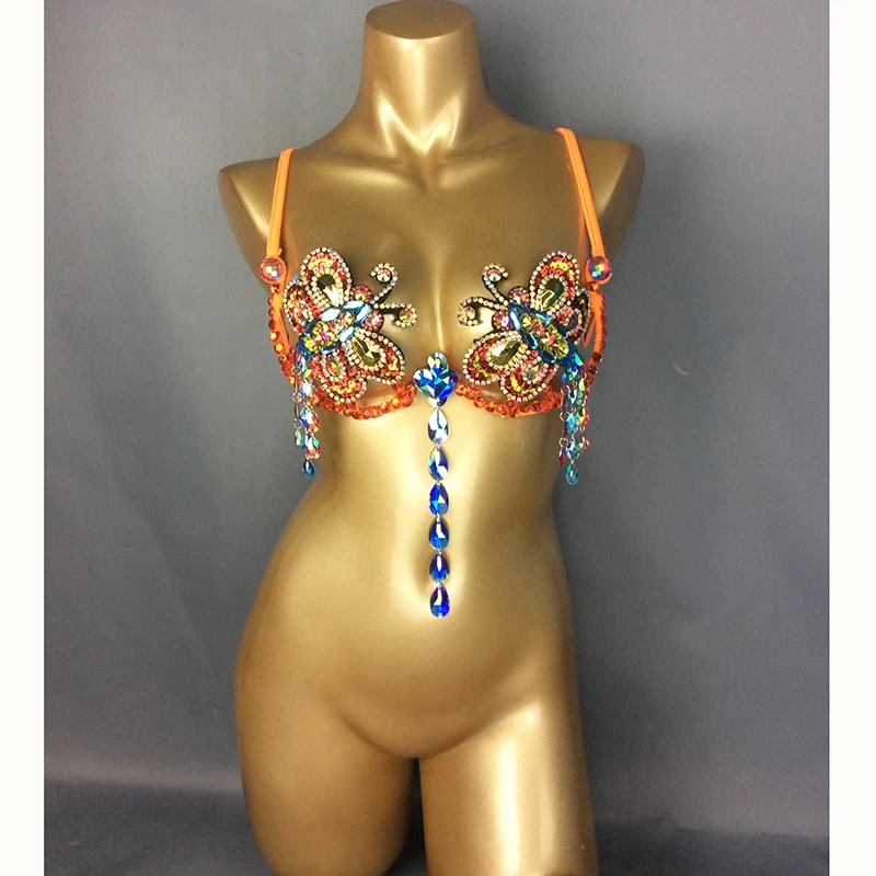 New Sexy Samba Carnival Bra Sexy Stone Belly Dancing WIRE BRA For Women Sexy Underwear Festival ClothingFREE SHIPPING BB015