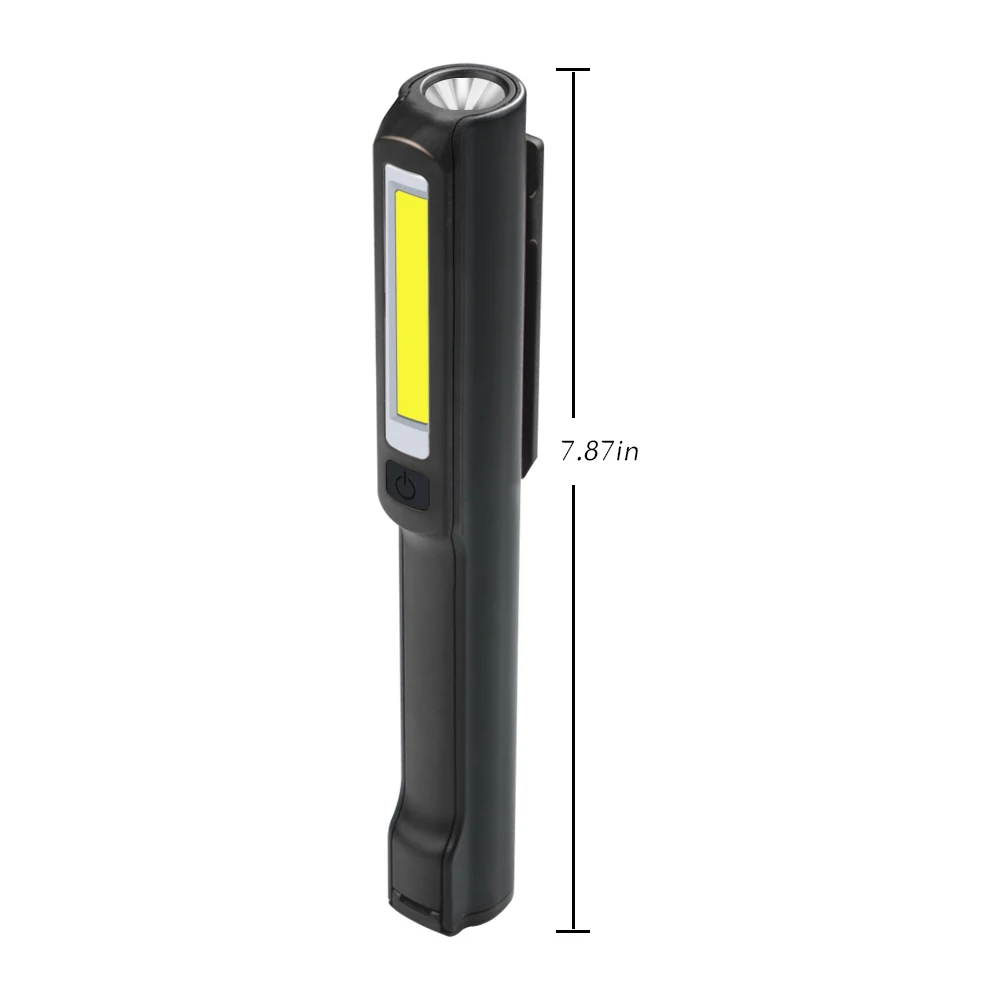 Portable 3W 18650 COB Flashlight Torch USB Rechargeable LED Work Light W/Magnet Camping Lanterna Hanging Hook Lamp For Outdoor