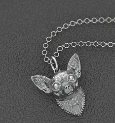 Chihuahua  necklace metal cartoon dog pendant jewelry golden colors plated