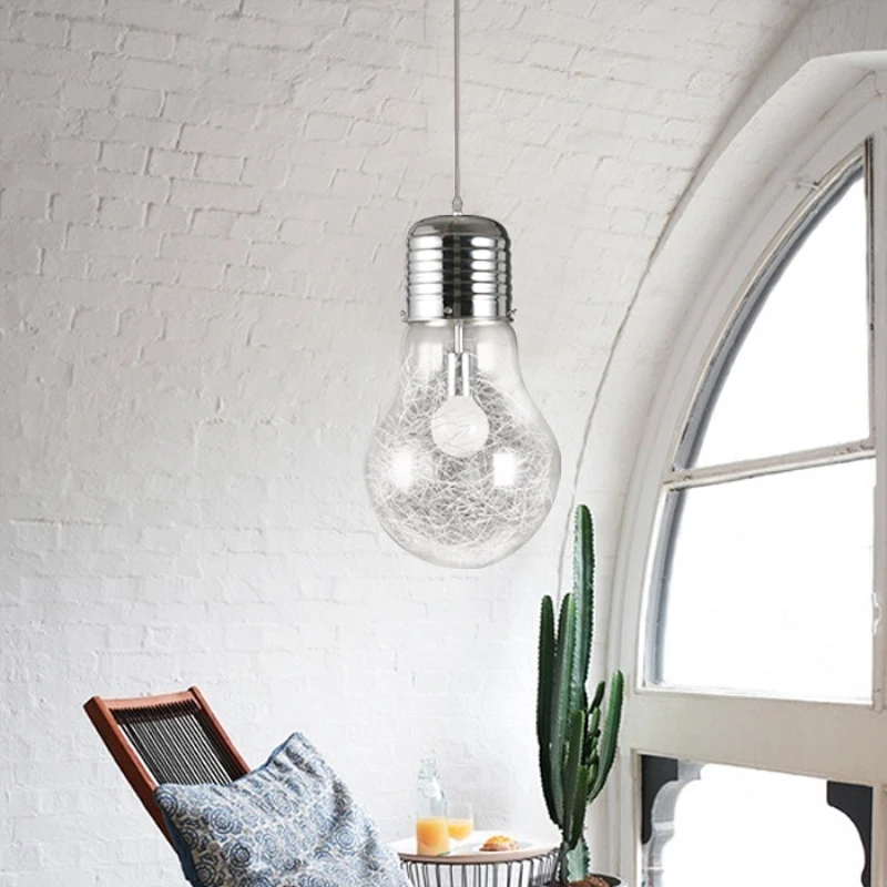 Wonderland Creative Pendant Light Lustre Lamp  iron glass big bulb vintage lamp bar Russian warehouse 300mm * 450mm large