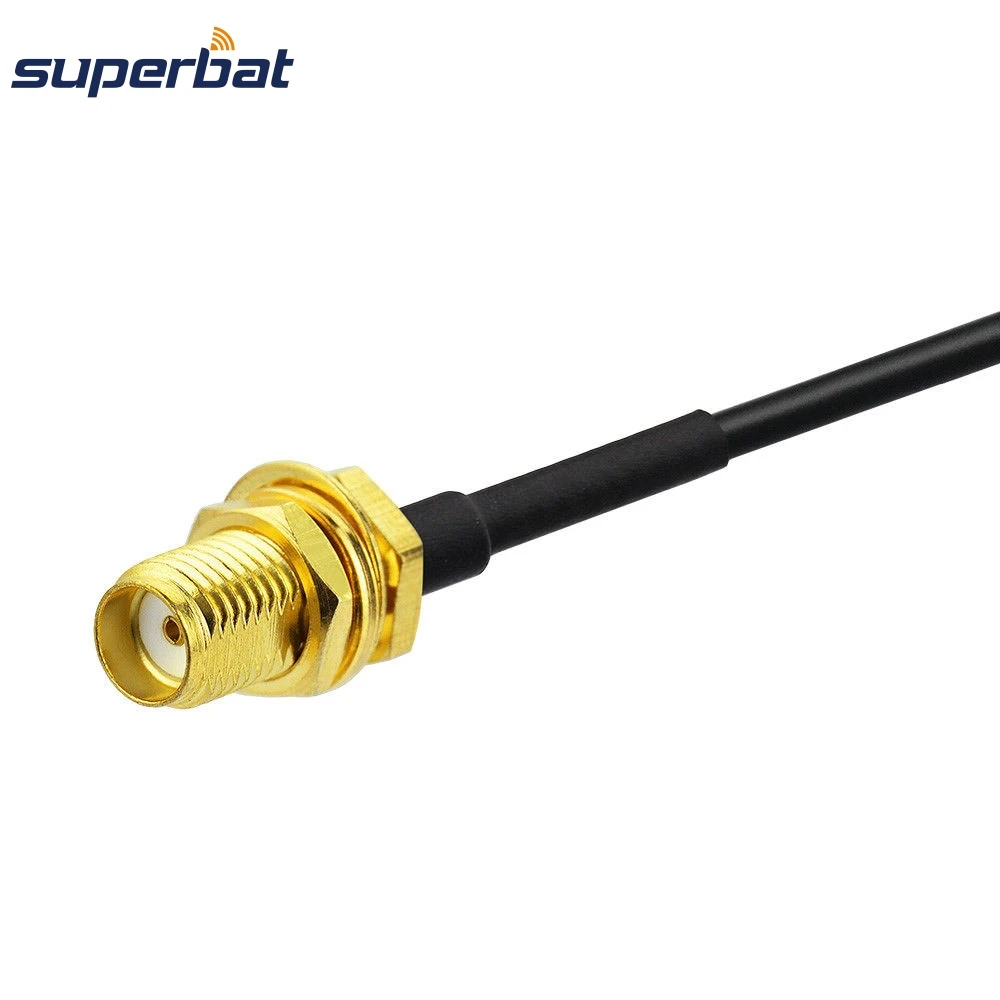 Superba SMA Female Bulkhead to MMCX Male Right Angle Antenna Extension Cable RG174 20cm