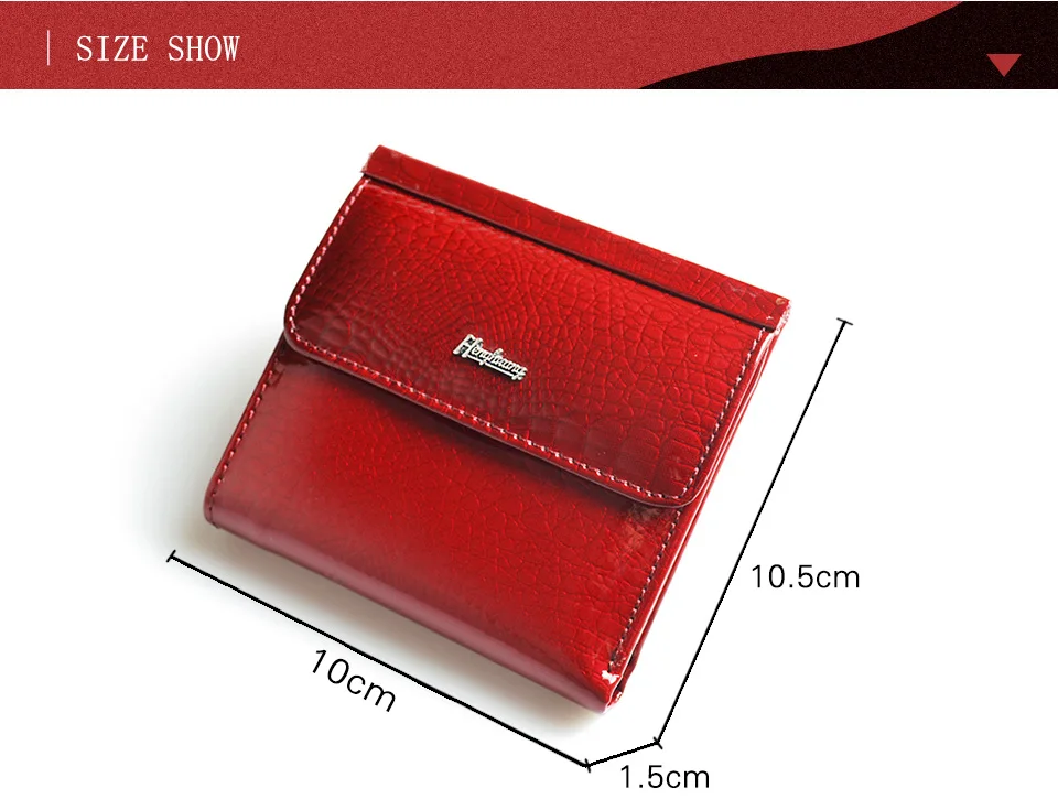 HH Echtem Leder frauen Brieftasche Mini Brieftaschen Frauen Kurze Kupplung Luxus Weibliche Geldbörse der Dame Geldbörsen – Detail 2