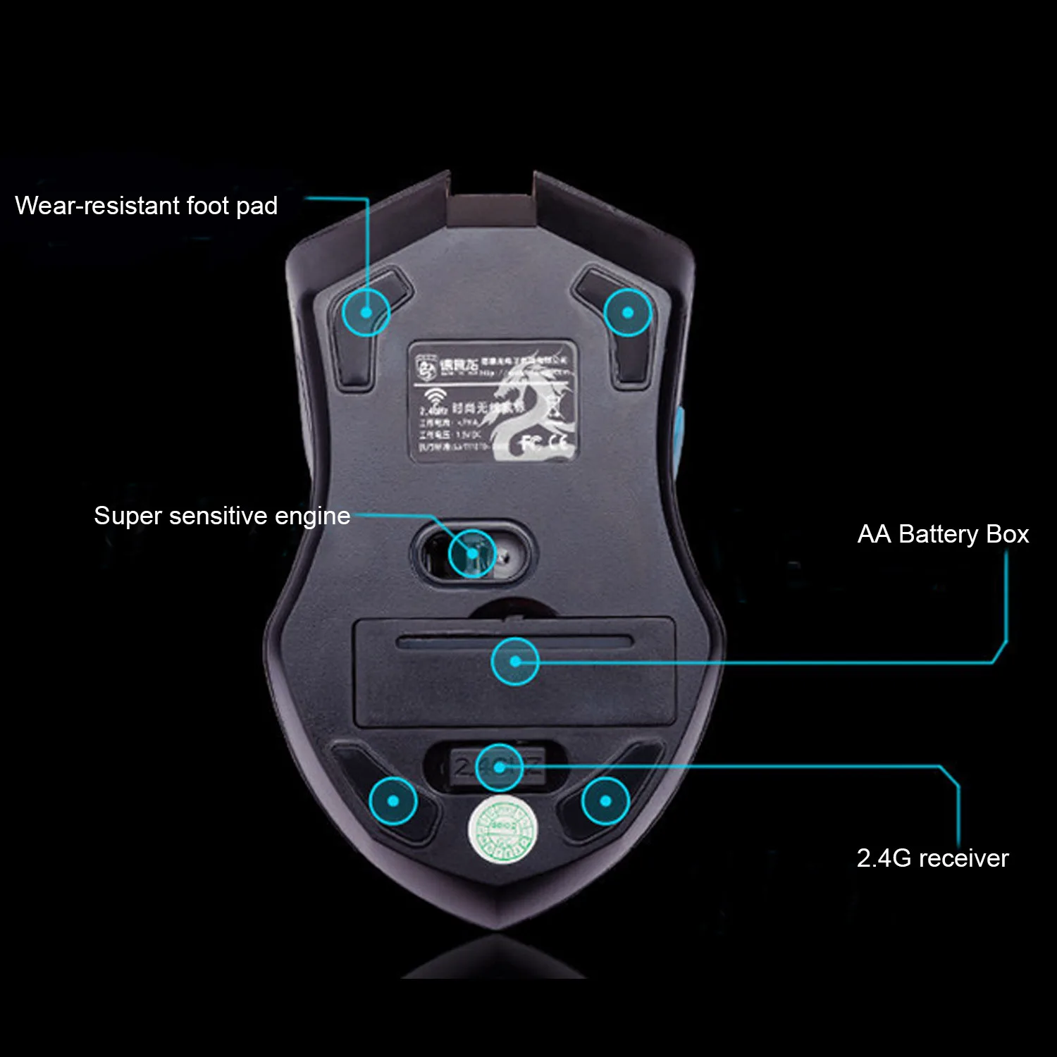 Vococal-Juego de teclado y ratón para Gaming, juego de ratón inalámbrico de 2,4G, para ordenador portátil, PC, para el hogar, oficina, estudio, Gamer, color negro