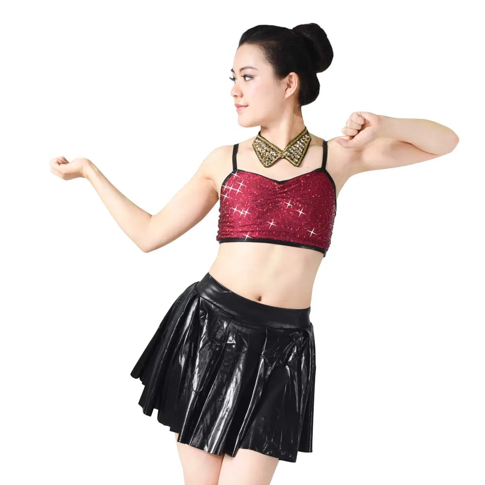 

MiDee Jazz Dance Costume 2 Pieces Outfits Performence Wear Modern Salsa Clothes