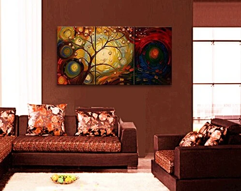 

Cherish Art 100% Handpainted Oil Painting Gift Tree Wall Picture Artwork Modern Art Canvas Knife Oil Painting On Canvas