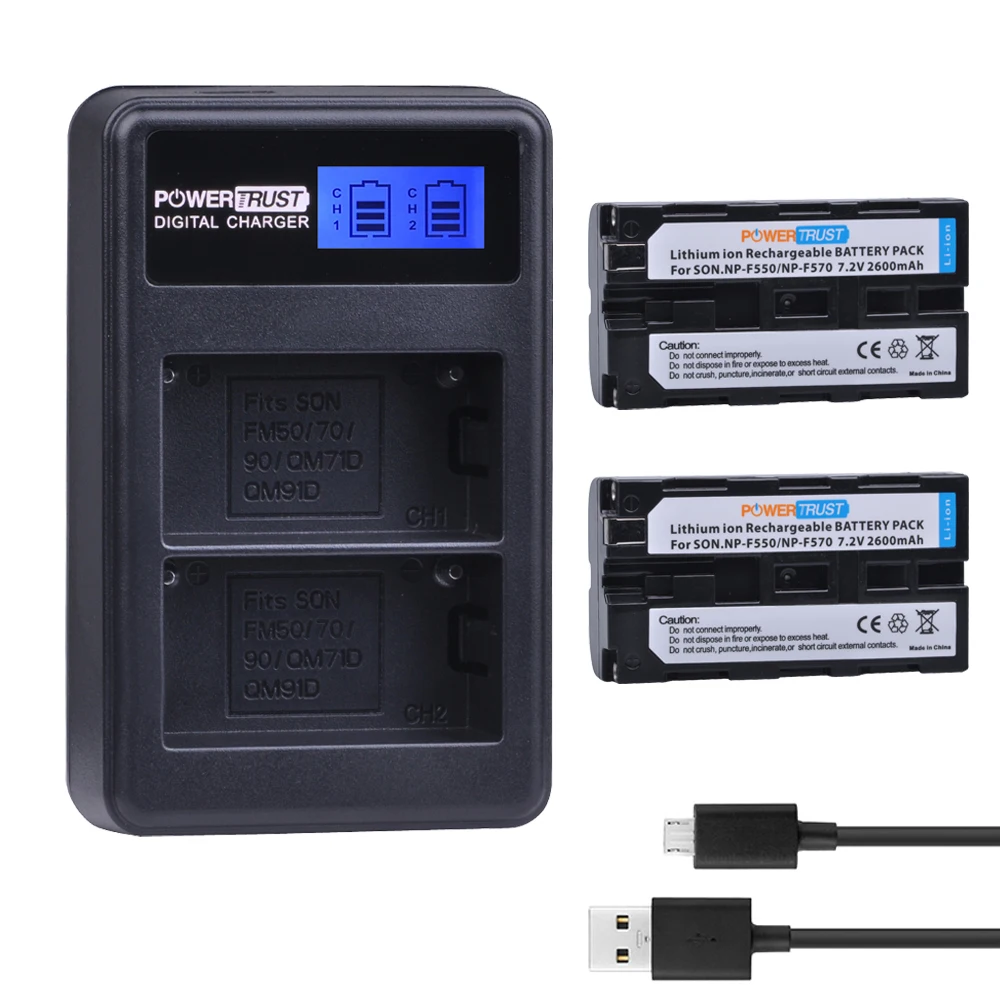 

2Pcs NP-F550 NP F550 NPF570 Camera Battery +LCD USB Dual Charger For Sony CCD-TRV81 CCD-RV100 RV200 CCD-SC5 CCD-SC9 CCDTR1 TR215