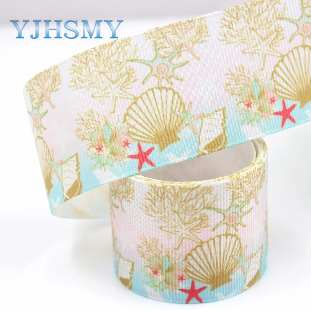 YJHSMY G-18716-625,10 yards 38 mm Cartoon Ribbons Thermal transfer Printed grosgrain Wedding Accessories DIY handmade material