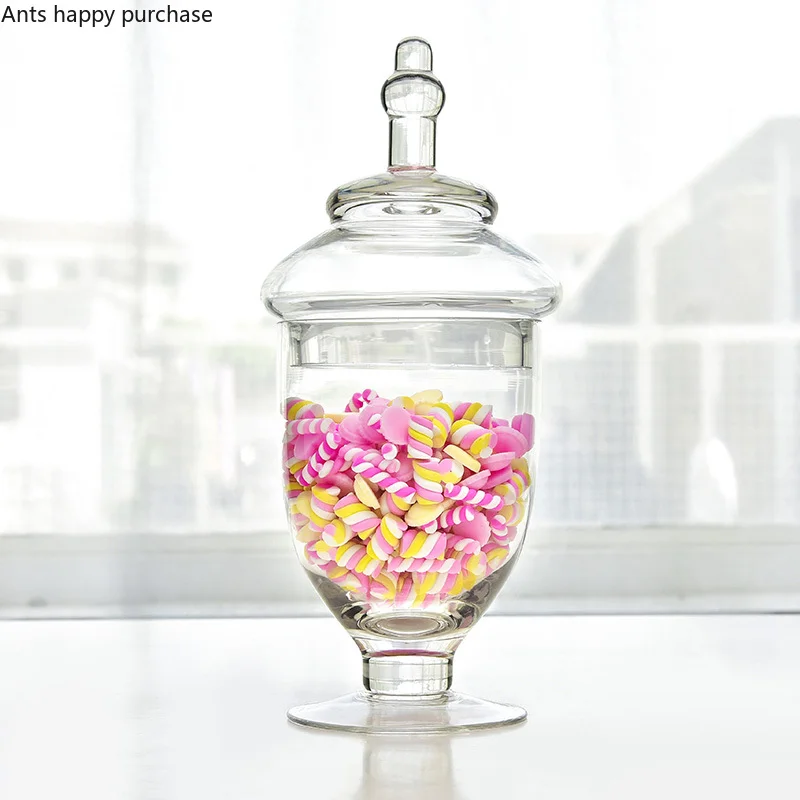 Glass Creative European Style Candy Jewelry Coin Storage Box Container Box Can Card Candlestick Wedding Gift