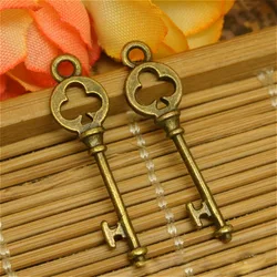 20 Pieces 8mm*28mm Antique Bronze Plated Alloy Metal Vintage Keys Charms Pendant For Jewelry Making Diy Findings