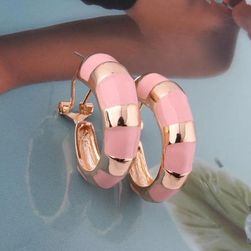 NeeFuWoFu Big Earring Flash Printed Ring For Women For Ear Large Long Brinco Printing Oorbellen Fashion Jewelry Mama Accessorie