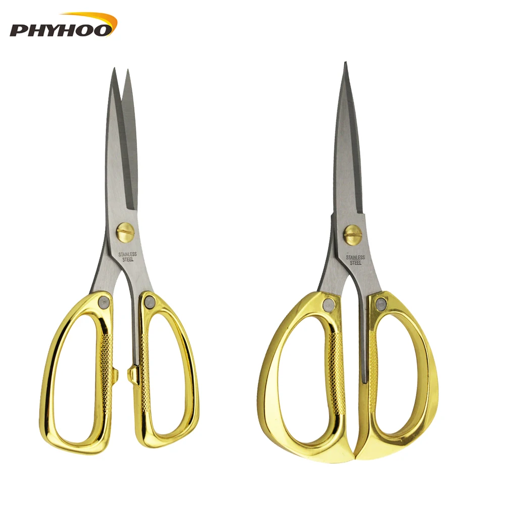 Gold Handle Stainless Steel Professional Sewing Scissors for Fabric Sewing DIY Handmade Art Supplies Tool Dressmaking Shears