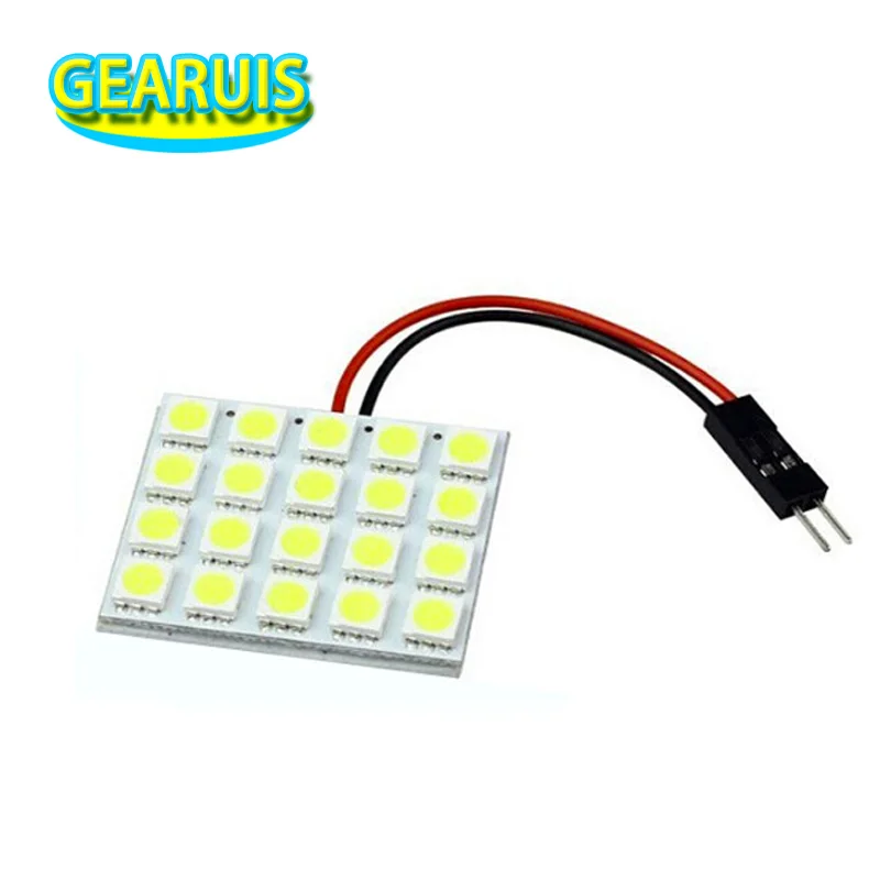 

100pcs T10 ba9s Dome light 20SMD 5050 20 smd LED car interior Dome panel roof reading Light festoon 2 adapters white 12V