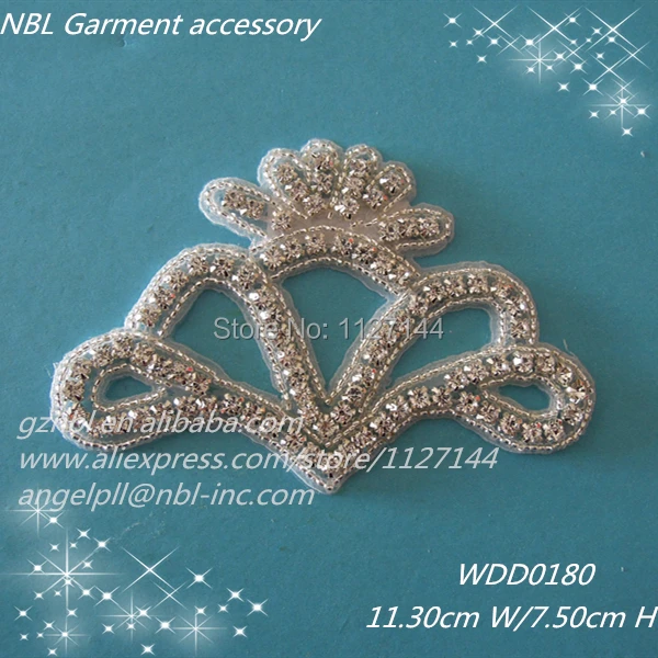 

(30 PIECES) crystal bridal beaded rhinestone applique patch for wedding evening dress DIY iron on WDD0180