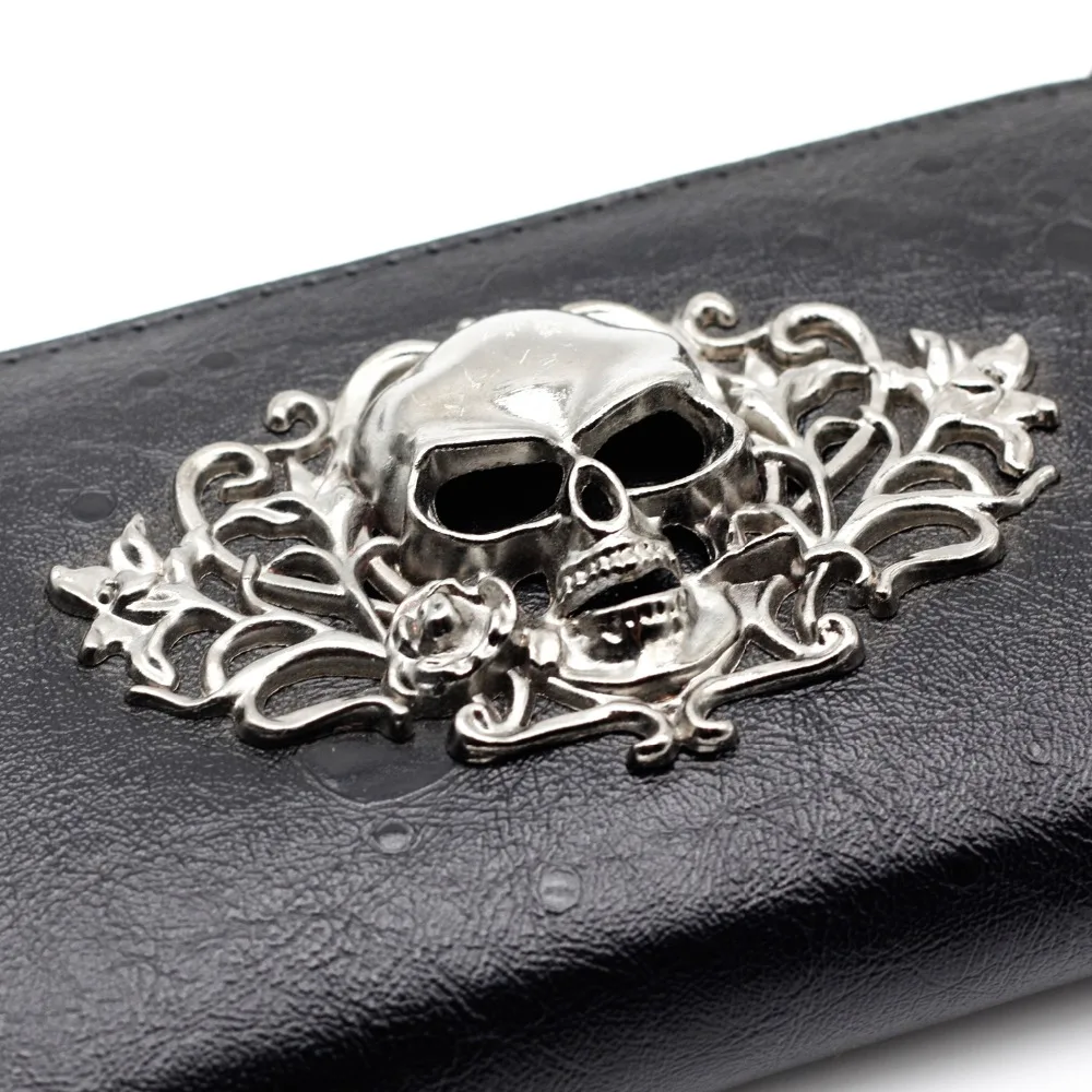 ZENTEII Women Faux Synthetic Leather Skull Wallet Clutch