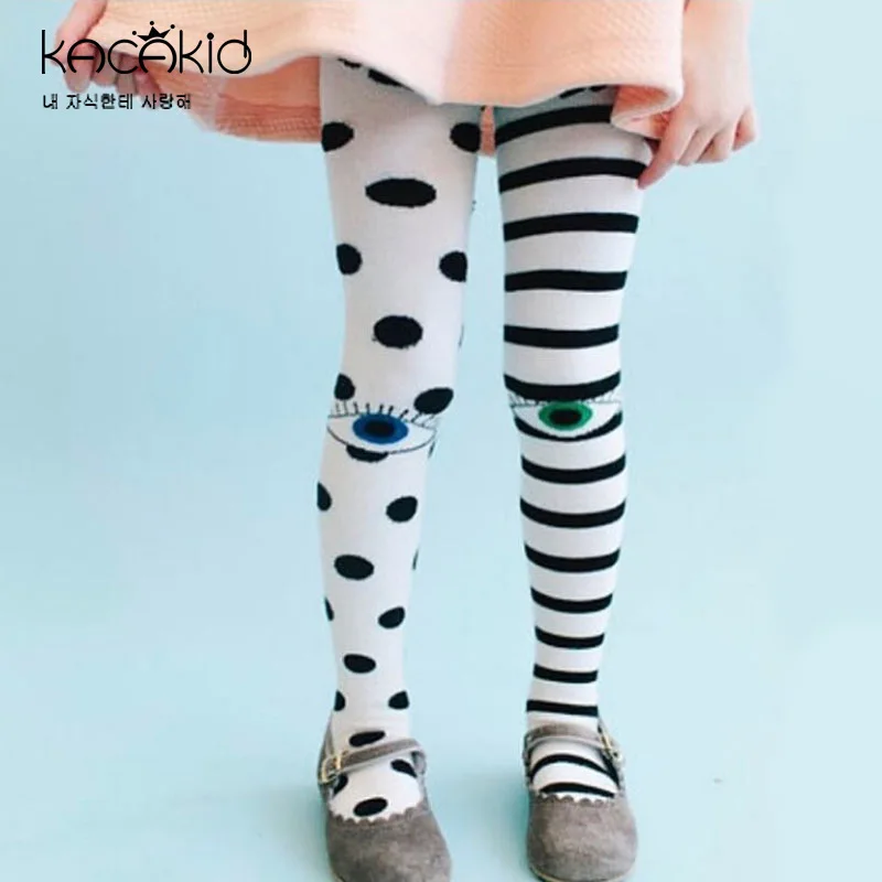 0-7 Yrs Kids Baby Girls PP Pants Tights Autumn Winter Warm Cute Cartoon Big Eyes Pant Long Stockings Velvet Stock For Girls